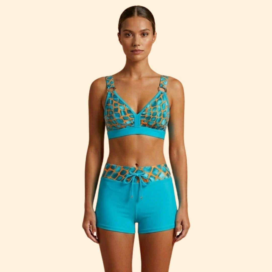 Women's Striped High-Waist Bikini