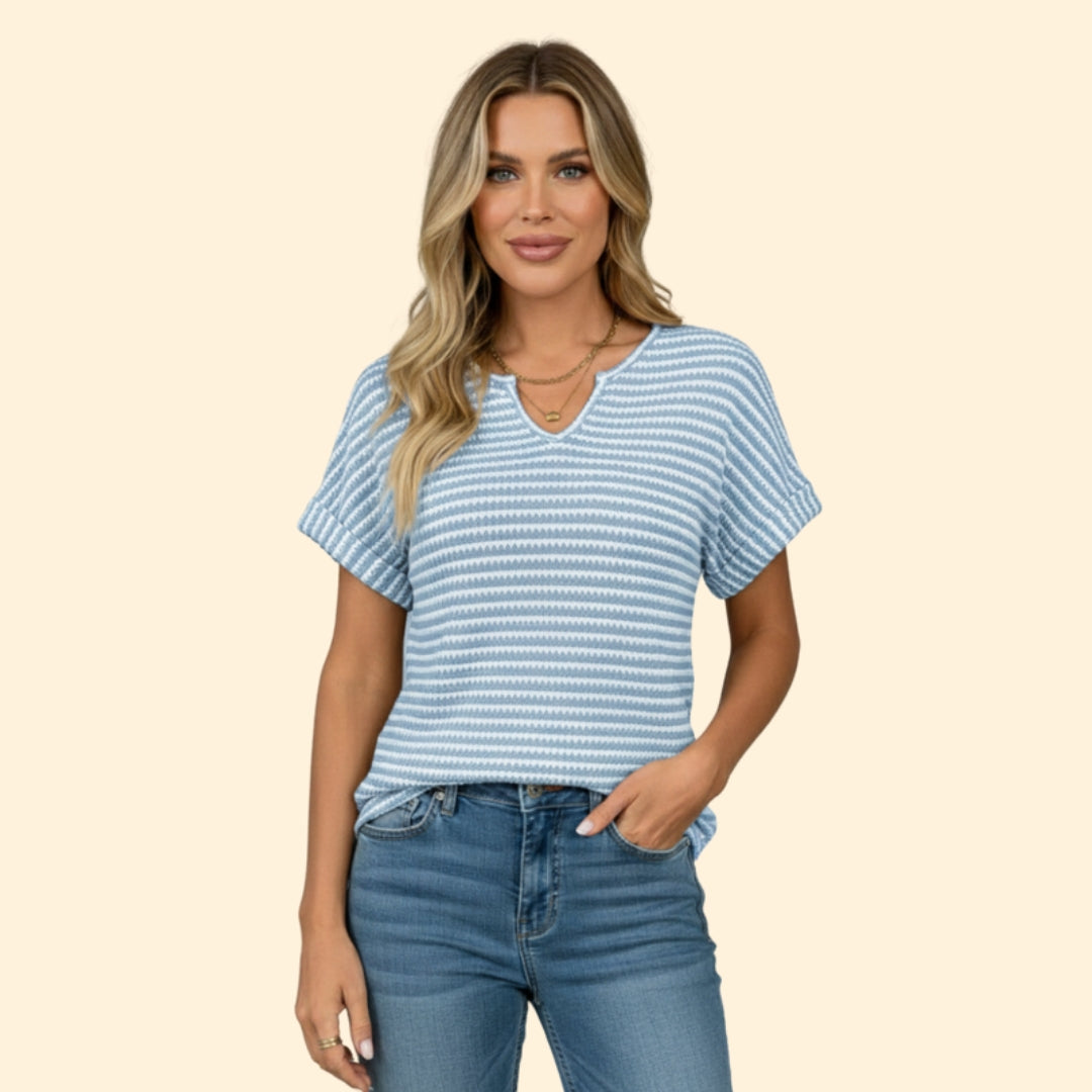 Women's Striped V-Neck T-Shirt