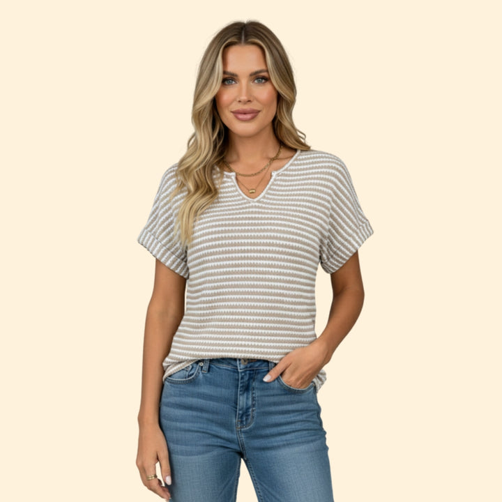 Women's Striped V-Neck T-Shirt