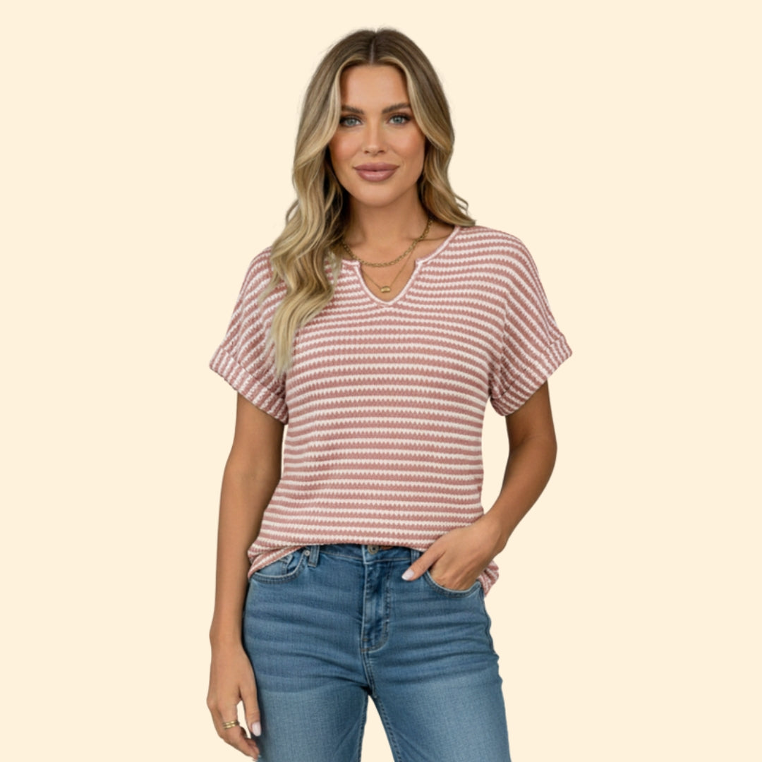 Women's Striped V-Neck T-Shirt