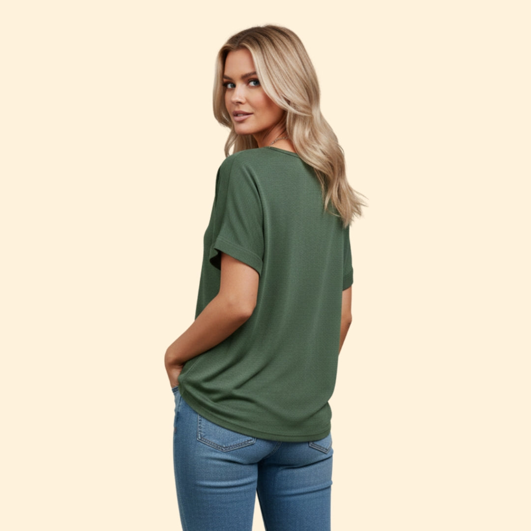 Women's Stylish Buttoned V-Shirt