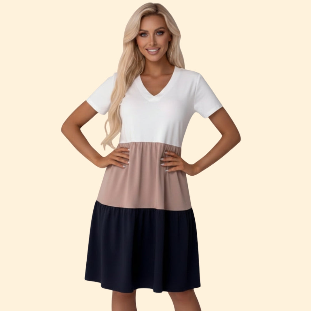 Women's Stylish Color-Block Dress