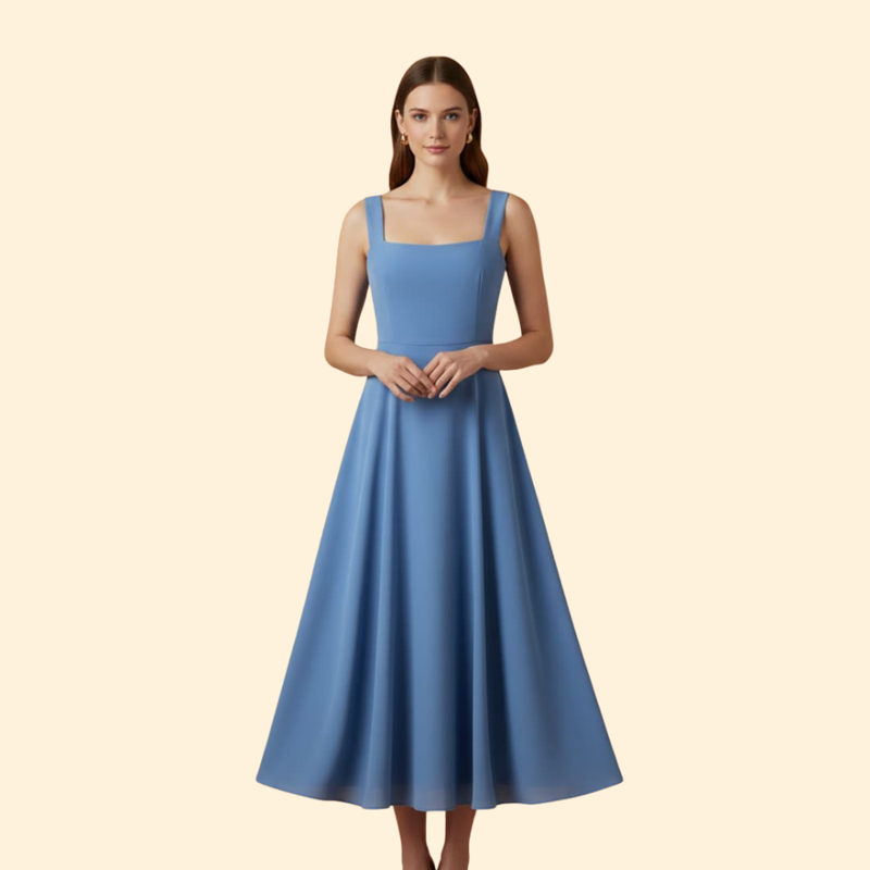 Women's Stylish Solid Midi Dress