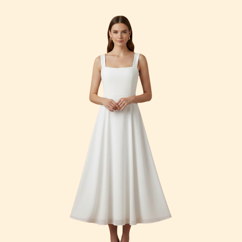 Women's Stylish Solid Midi Dress