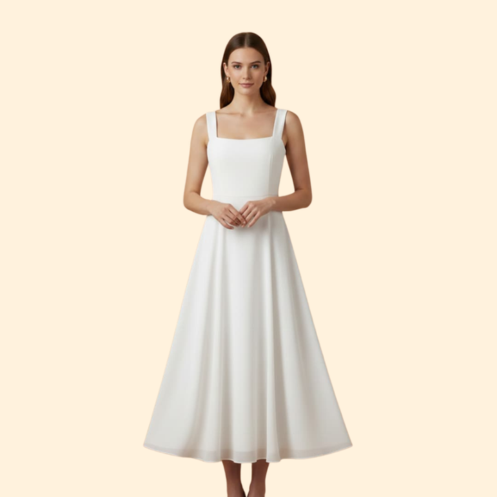Women's Stylish Solid Midi Dress