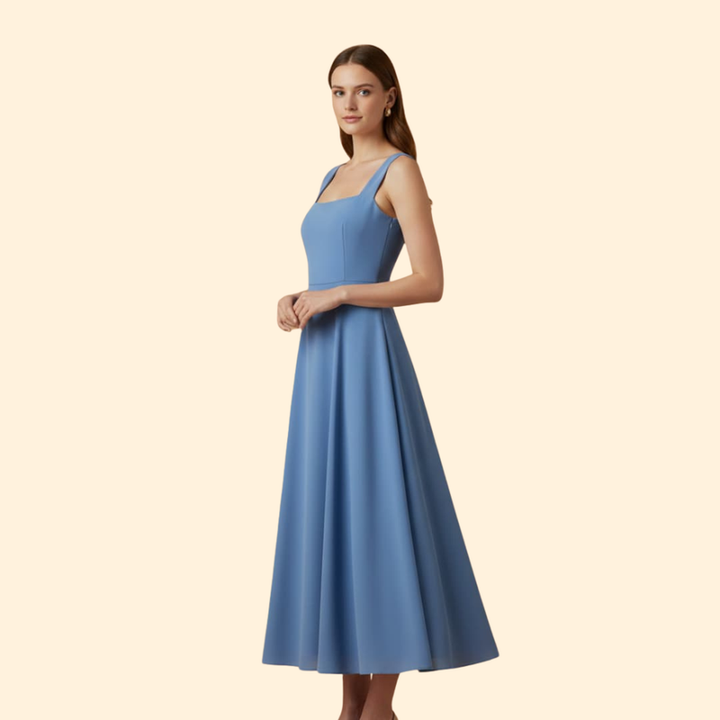 Women's Stylish Solid Midi Dress