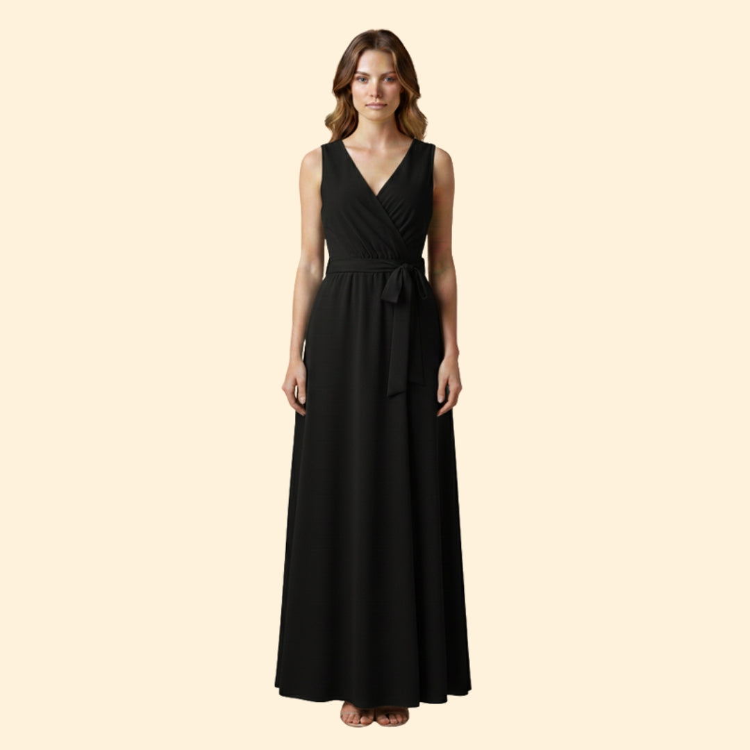 Women's Stylish Solid V-Neck Dress