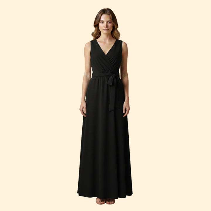 Women's Stylish Solid V-Neck Dress