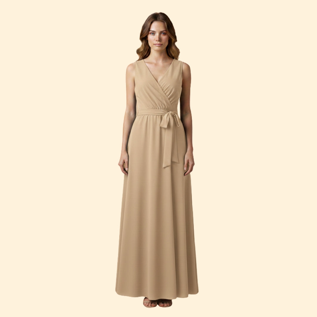 Women's Stylish Solid V-Neck Dress