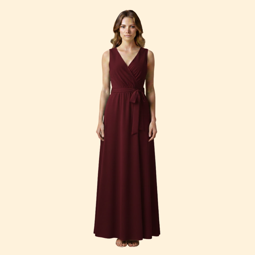 Women's Stylish Solid V-Neck Dress