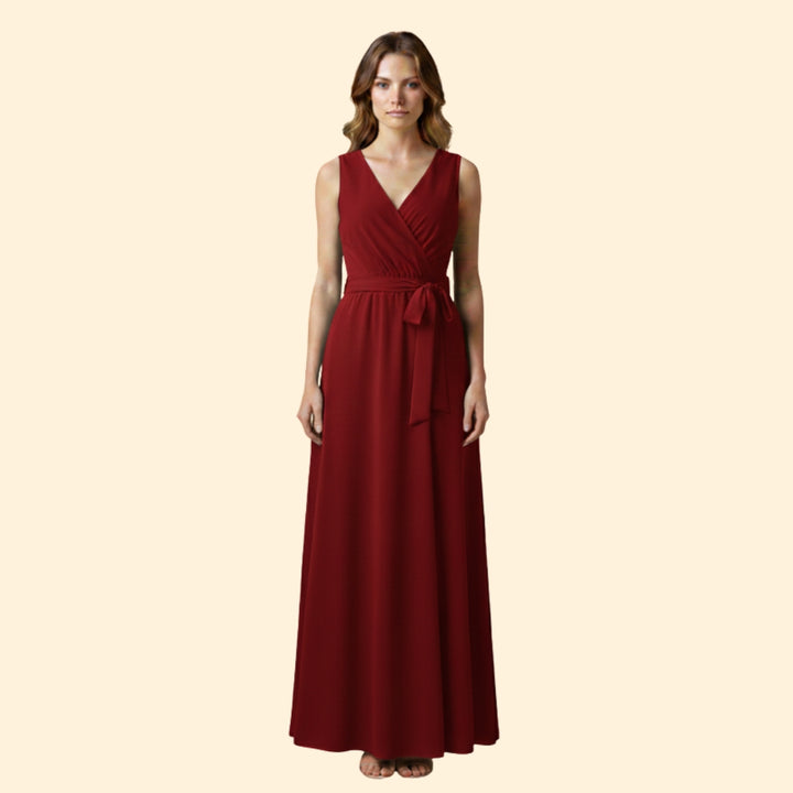 Women's Stylish Solid V-Neck Dress