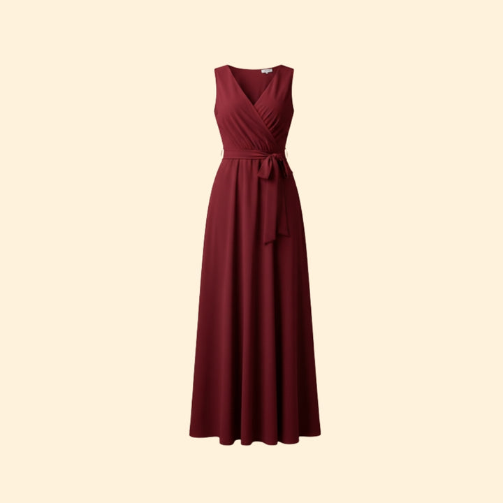 Women's Stylish Solid V-Neck Dress