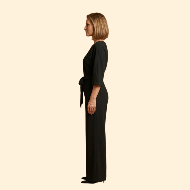 Women's Stylish Tie-Belt Jumpsuit