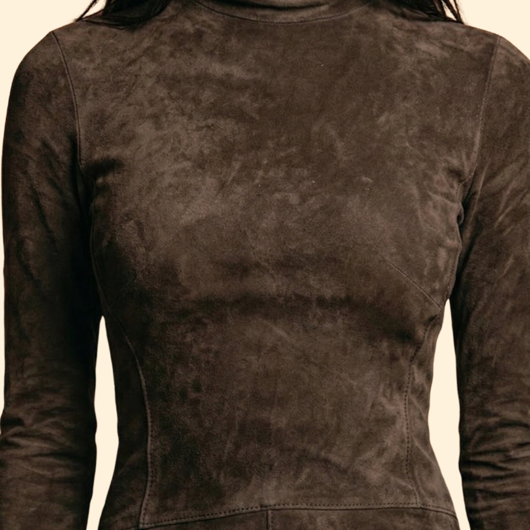 Women's Suede Midi Dress