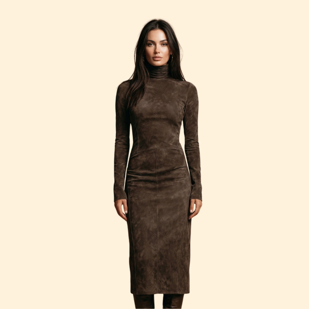 Women's Suede Midi Dress
