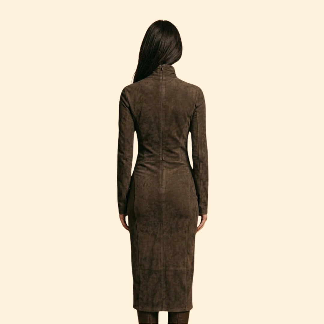 Women's Suede Midi Dress