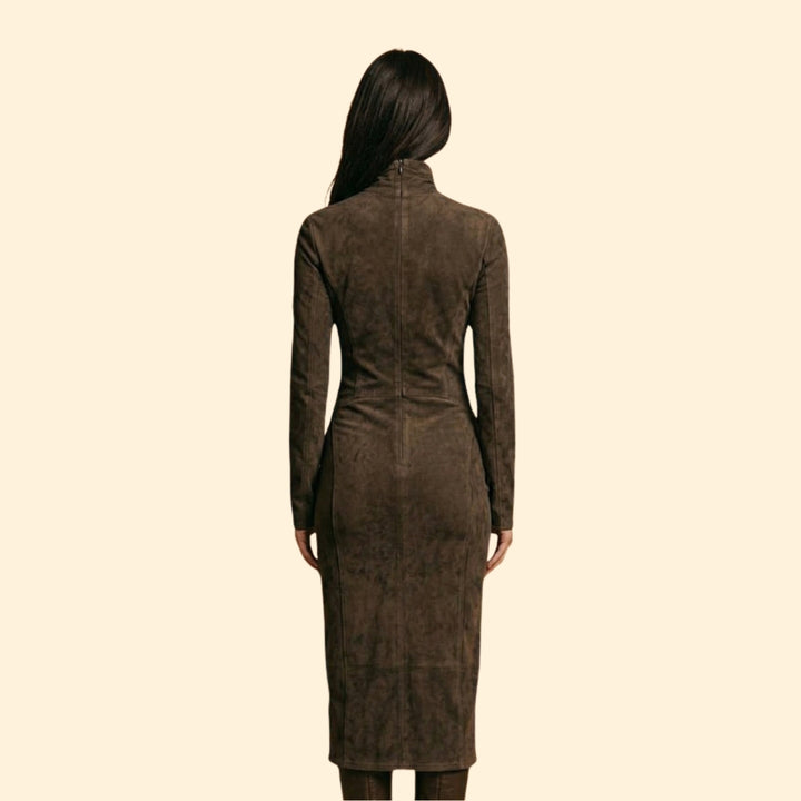 Women's Suede Midi Dress
