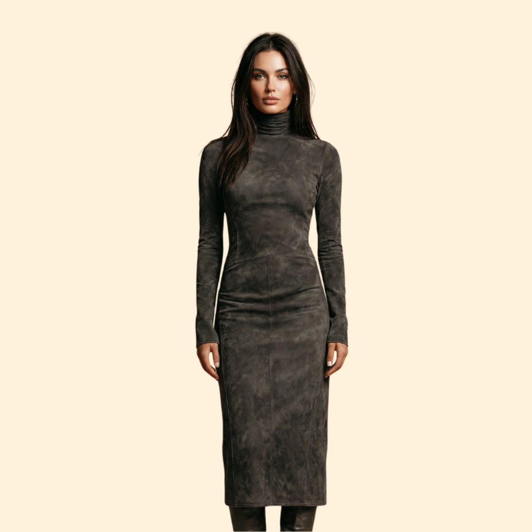 Women's Suede Midi Dress