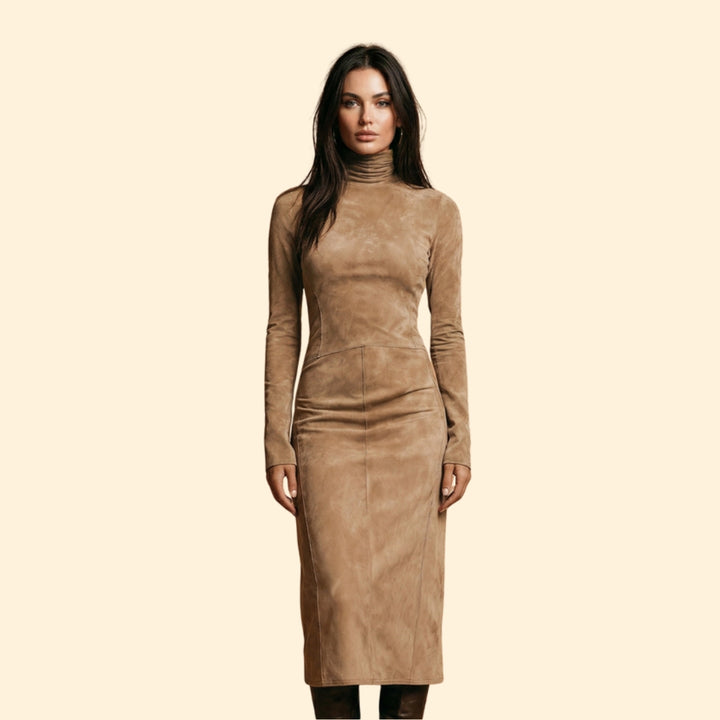 Women's Suede Midi Dress