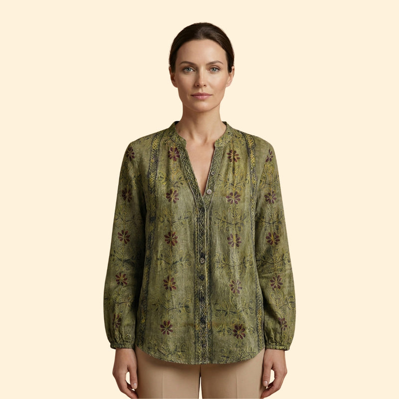 Women's Tailored Patterned Blouse