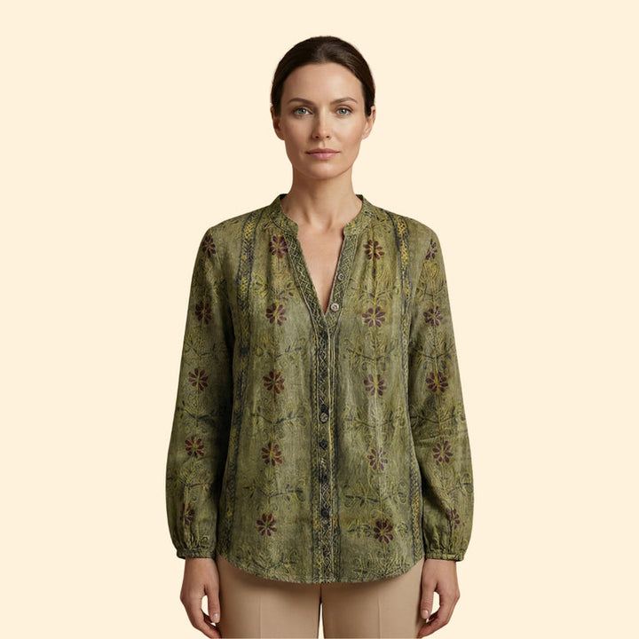 Women's Tailored Patterned Blouse
