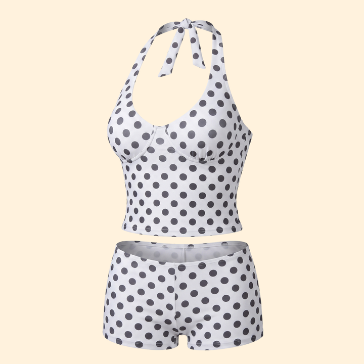 Women's Tankini Set with Halter Neckline and Shorts