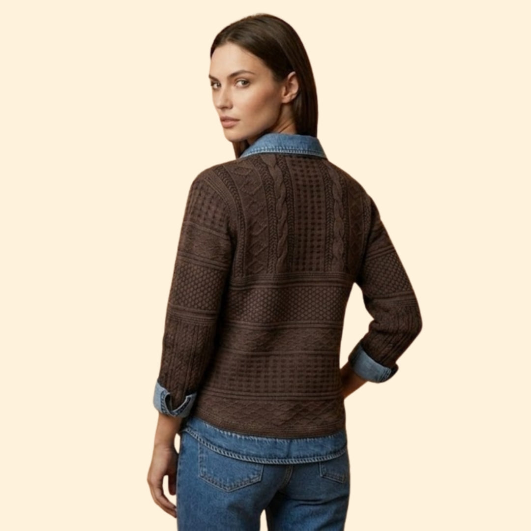 Women's Textured Button Sweatshirt