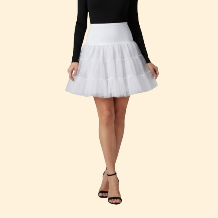 Women’s Tiered Tulle Skirt with High Waist