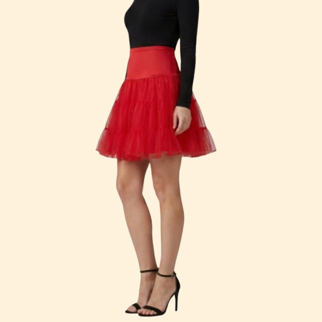 Women’s Tiered Tulle Skirt with High Waist