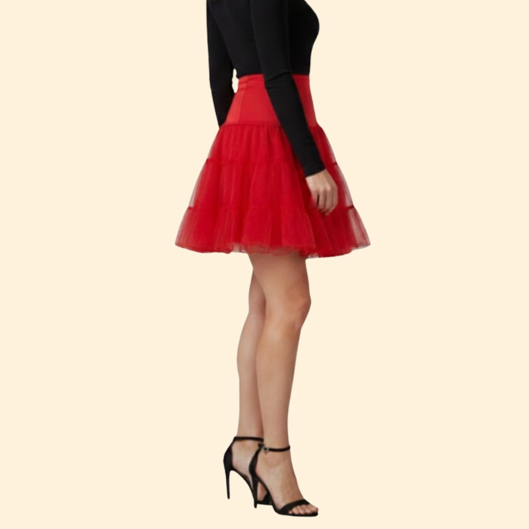 Women’s Tiered Tulle Skirt with High Waist