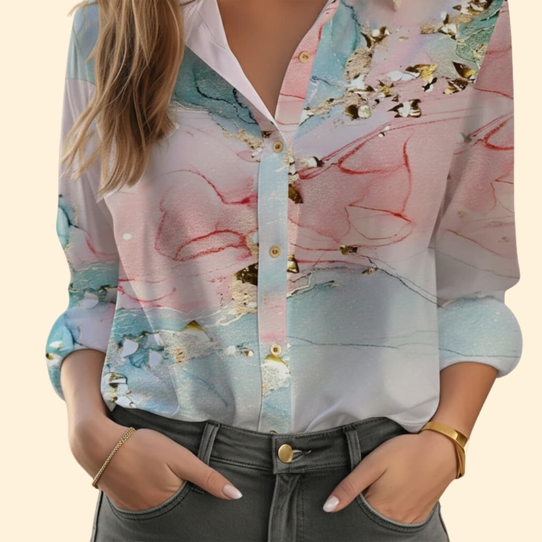 Women's Timeless Floral Print Button-Up Shirt