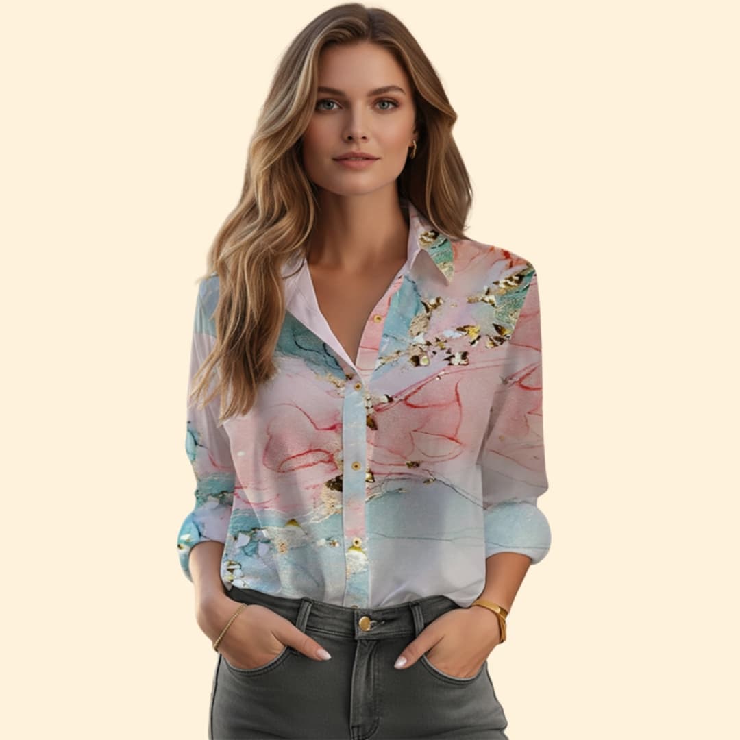 Women's Timeless Floral Print Button-Up Shirt