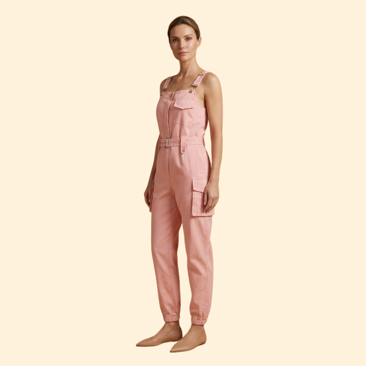 Women's Trendy Belted Utility Jumpsuit