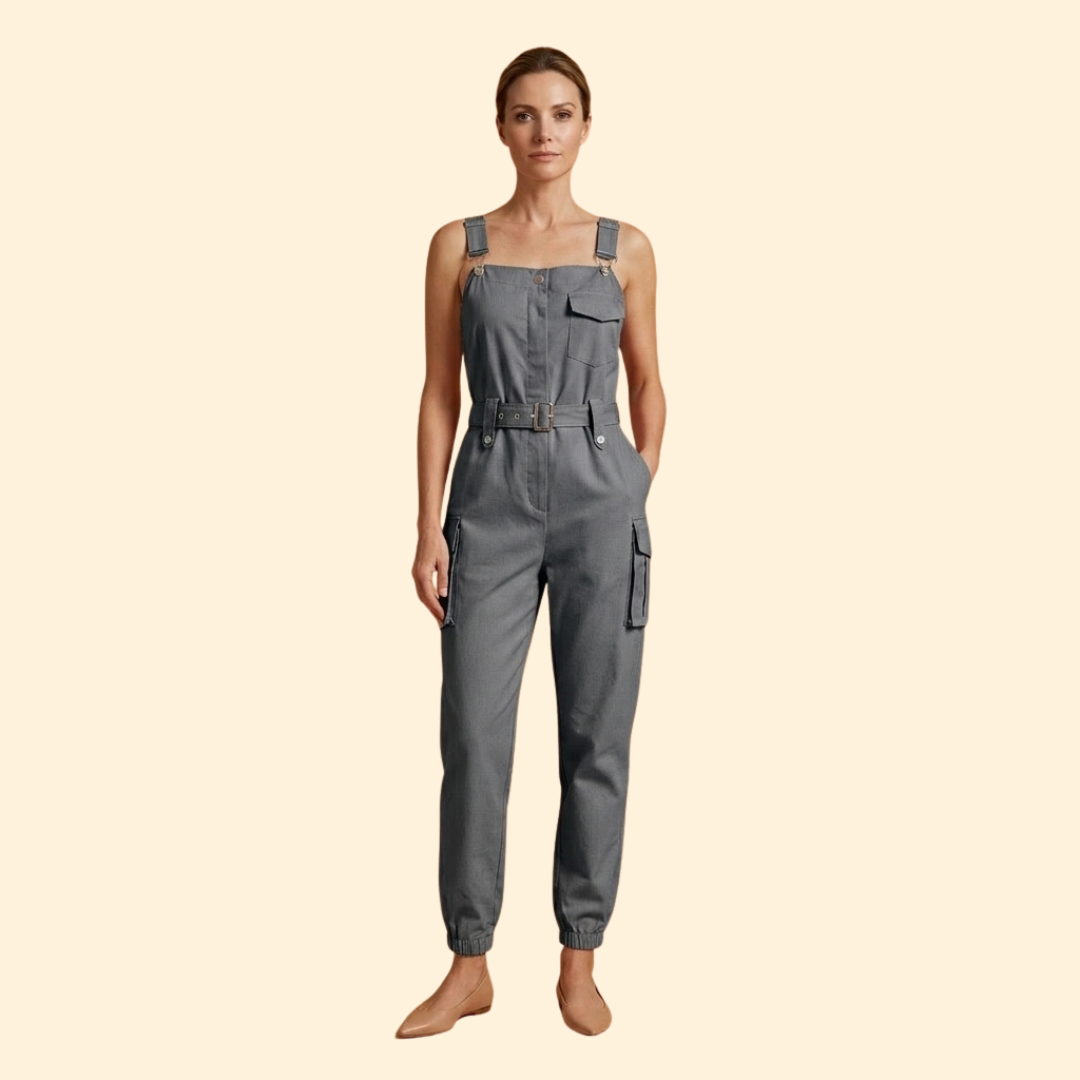 Women's Trendy Belted Utility Jumpsuit