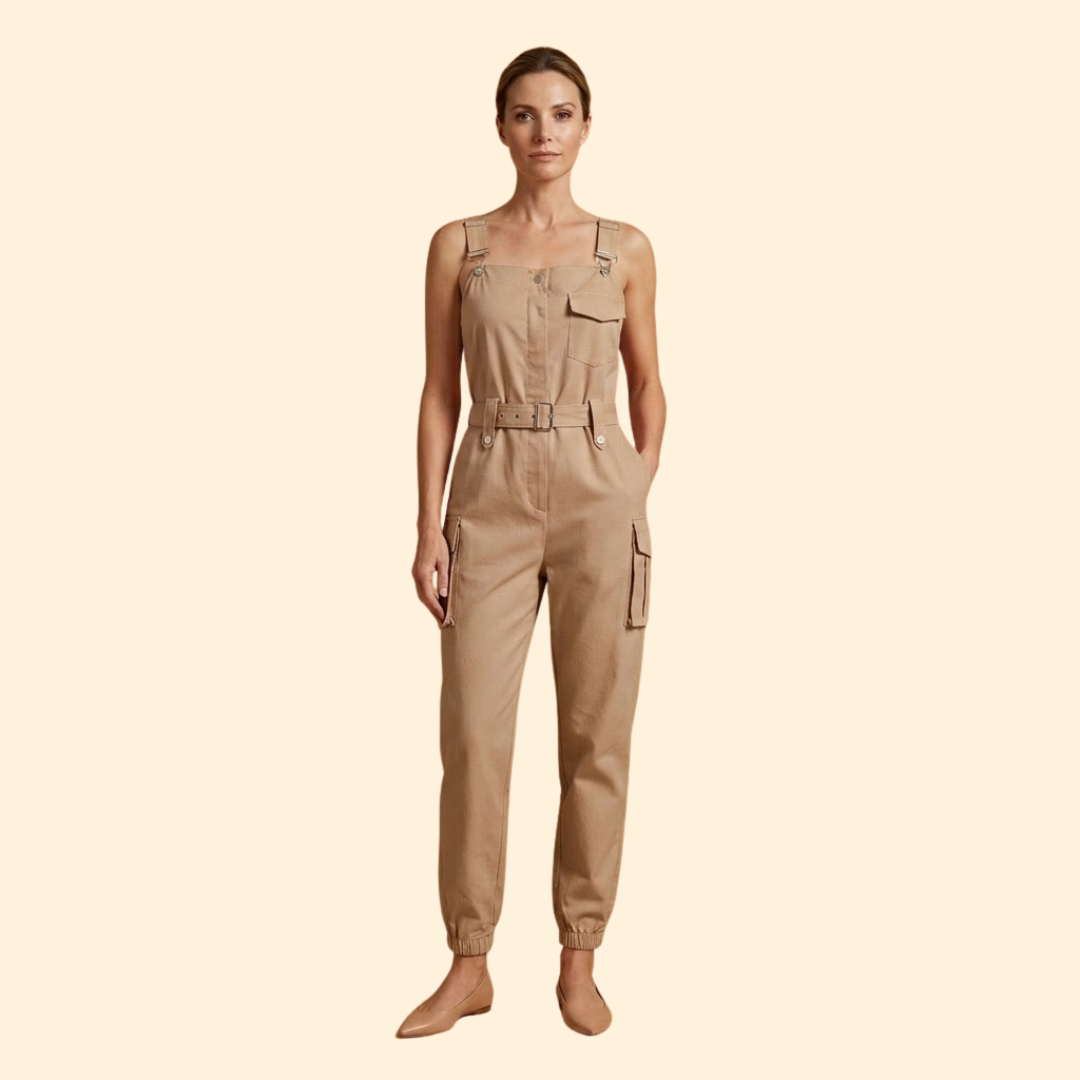 Women's Trendy Belted Utility Jumpsuit