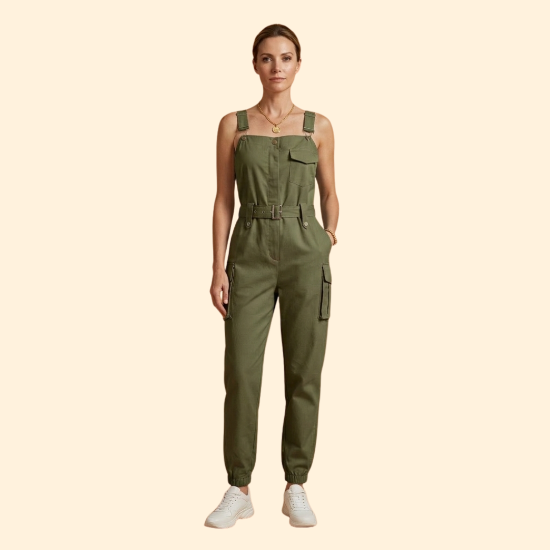 Women's Trendy Belted Utility Jumpsuit