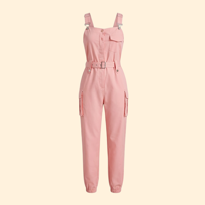 Women's Trendy Belted Utility Jumpsuit