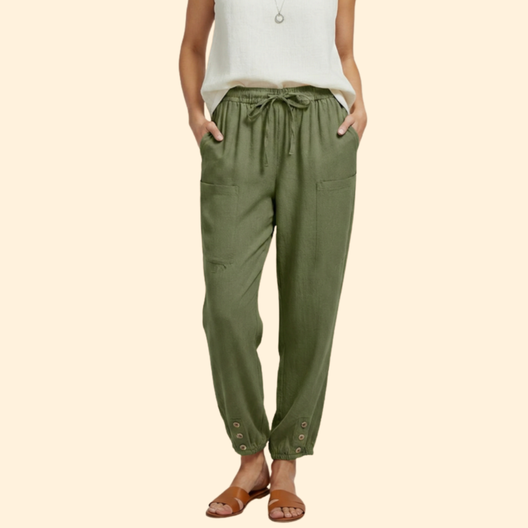 Women's Trendy Button Cuff Trousers