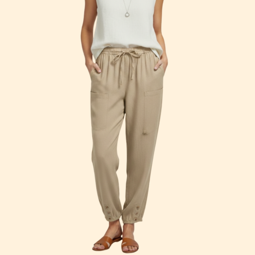 Women's Trendy Button Cuff Trousers