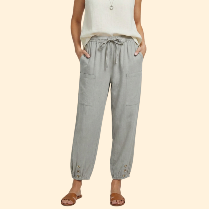 Women's Trendy Button Cuff Trousers