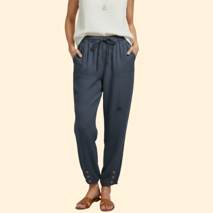 Women's Trendy Button Cuff Trousers