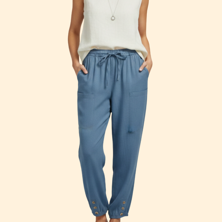 Women's Trendy Button Cuff Trousers