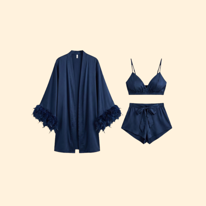 Women's Trendy Feather-Trim Robe