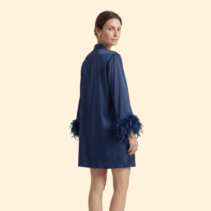 Women's Trendy Feather-Trim Robe