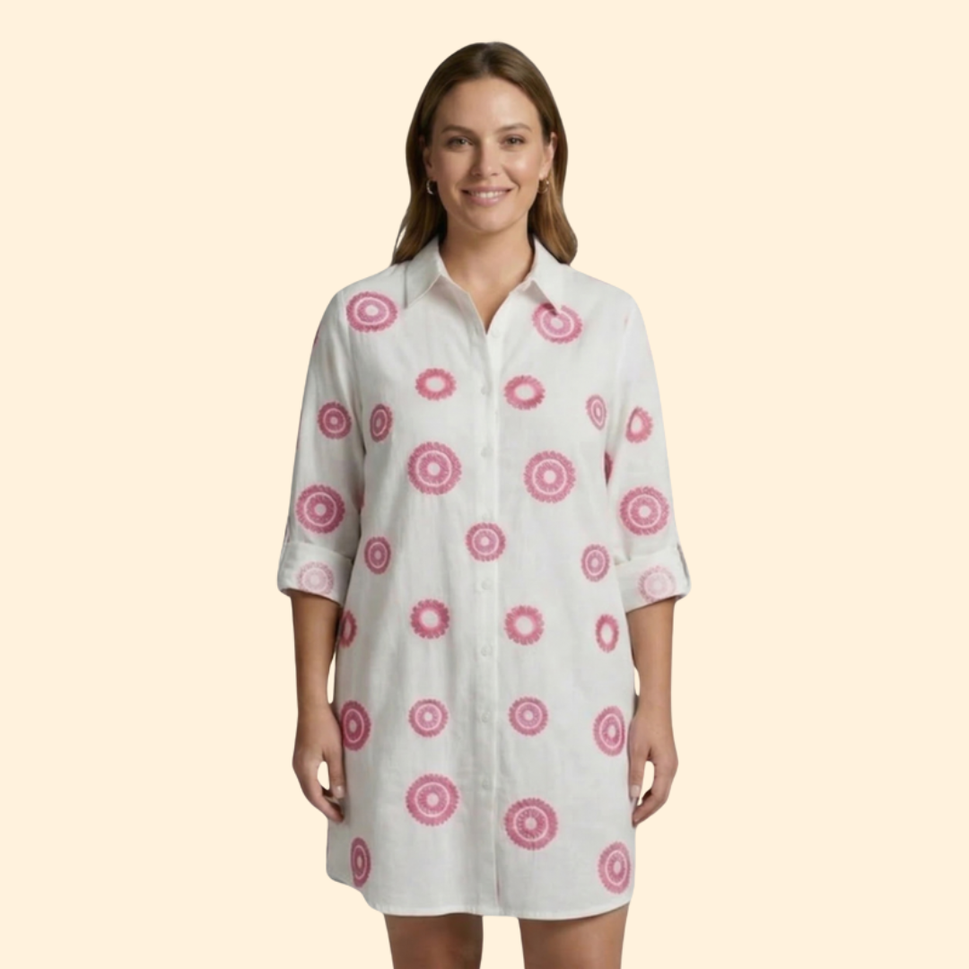 Women's Tropical Leaf Print Beach Dress