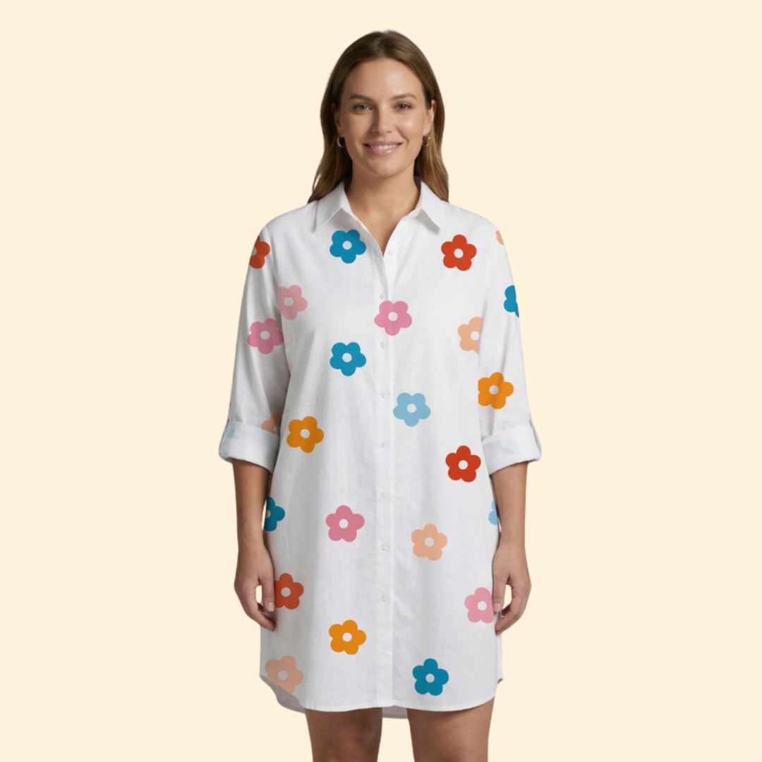 Women's Tropical Leaf Print Beach Dress