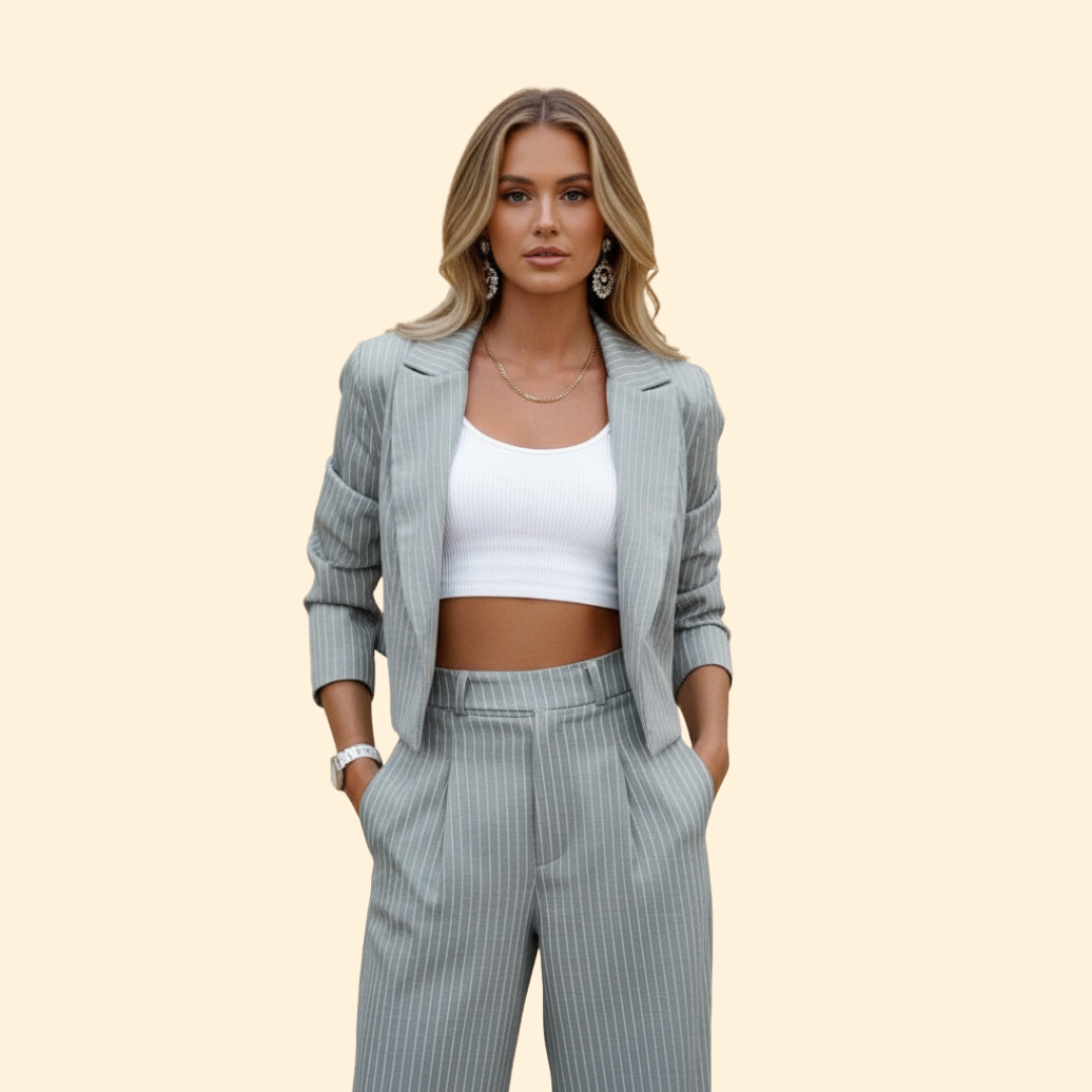 Women’s Two Piece Pinstripe Suit