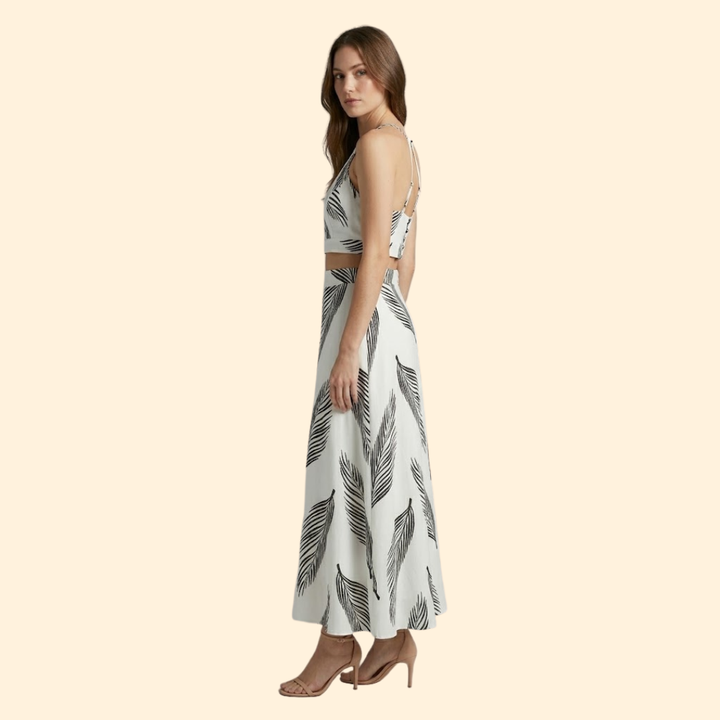 Women’s Two Piece Set with Halter Crop Top