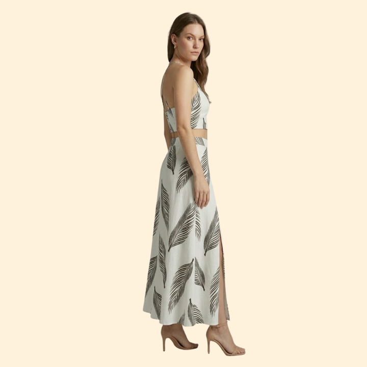 Women’s Two Piece Set with Halter Crop Top