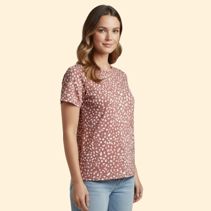 Women's V-Neck Animal Print Top